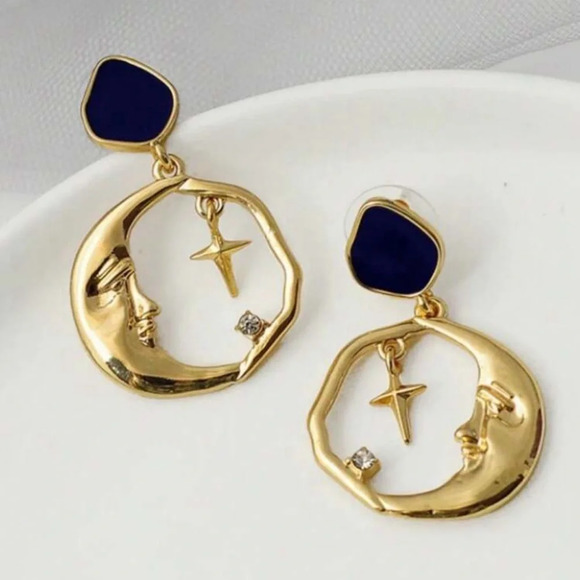 2/$30🌵 Starry Night Crescent Moon Earrings Gothic Celestial Boho Jewelry NEW - Picture 9 of 12